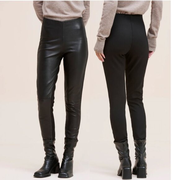 Danier Black Leather Pants DANA High Rise Comfortable Size 6 - Picture 2 of 15